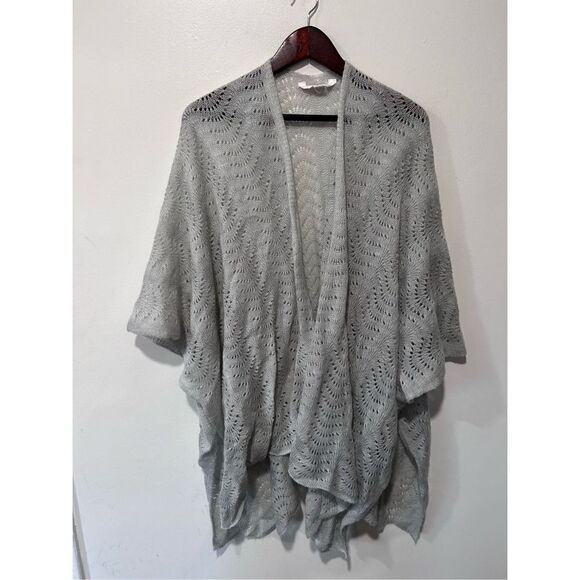 LC by Lauren Conrad Waterfall Open Knit Light Weight Gray Cardigan One Size - Picture 3 of 10